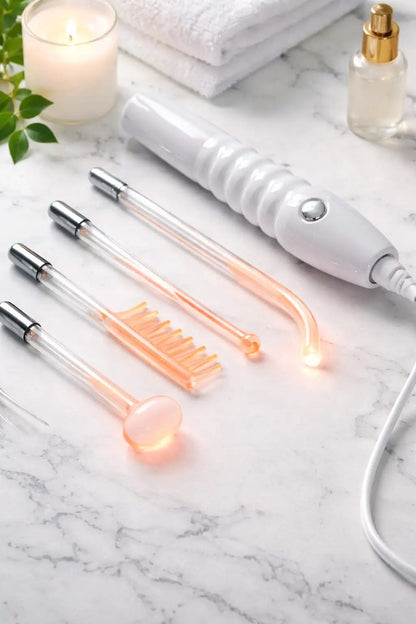 Novara High Frequency Wand in use on skin — anti-aging and acne treatment